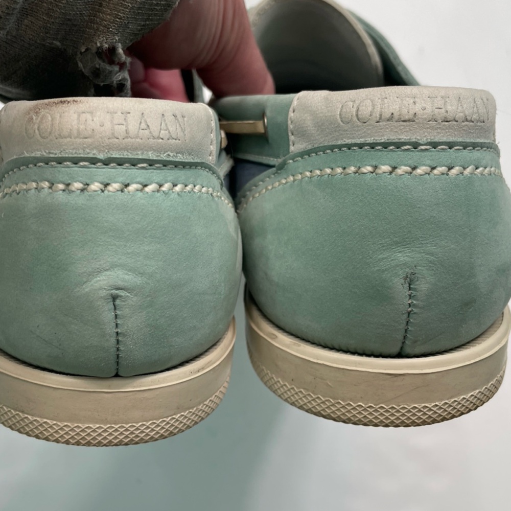 Vintage 90s Cole Haan Made USA Maine Suede Leather Tricolor Boat Deck Shoes 11.5 - Picture 6 of 15